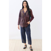 Recycled Yarn Kalpa Barrel-Leg Pant - Dark denim